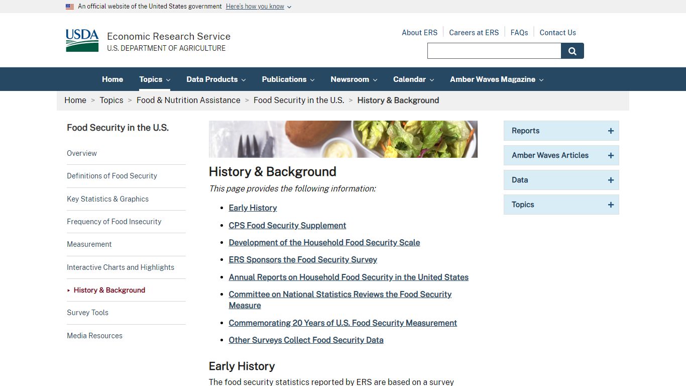 USDA ERS - History & Background